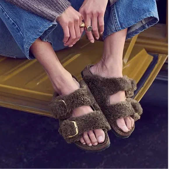 Birkenstock Big Buckle Sherling Sandals - Picture 2 of 6